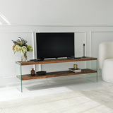 TV Meubels - TV Meubel Aqua Naturel Glas 140x45x35 cm - Dimehouse