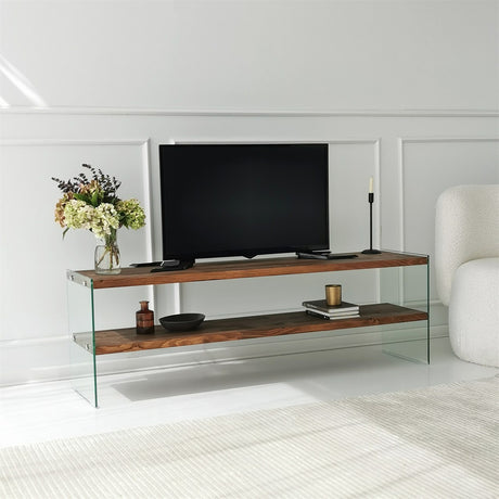 TV Meubels - TV Meubel Aqua Naturel Glas 140x45x35 cm - Dimehouse