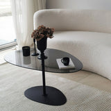 Organisk Design Sofabord Tonet Glas Torpo - Sort Metalramme 