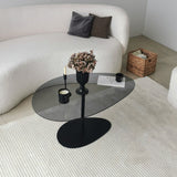 Organisk Design Sofabord Tonet Glas Torpo - Sort Metalramme 