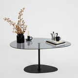 Organisk Design Sofabord Tonet Glas Torpo - Sort Metalramme 