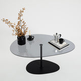 Organisk Design Sofabord Tonet Glas Torpo - Sort Metalramme 