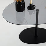 Organisk Design Sofabord Tonet Glas Torpo - Sort Metalramme 