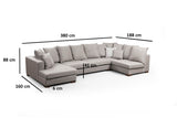 Banken - Hoekbank beige U - opstelling - polyester - 380 cm - Colorado - Dimehouse