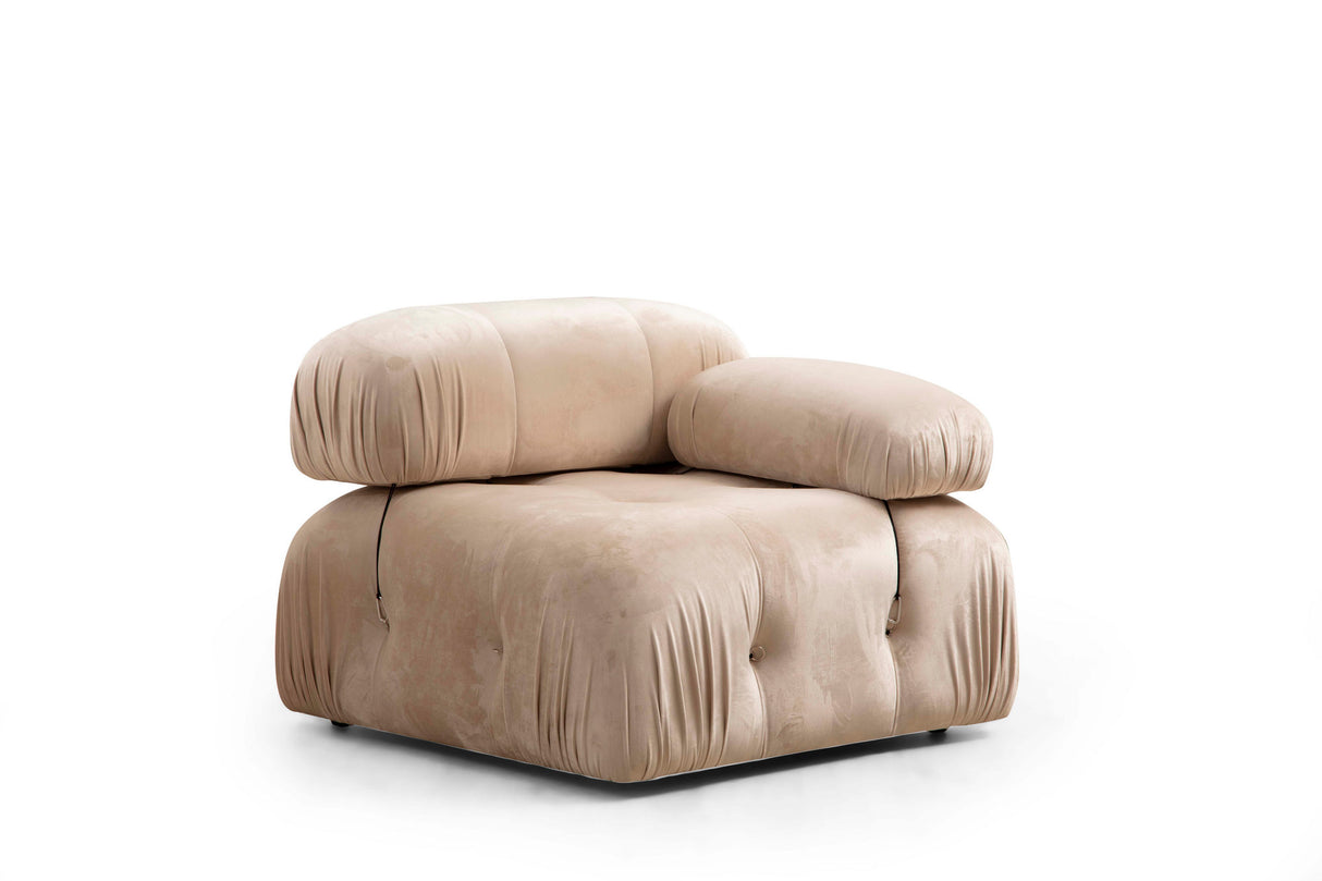 Modulsofa 3-personers Bubble velour beige