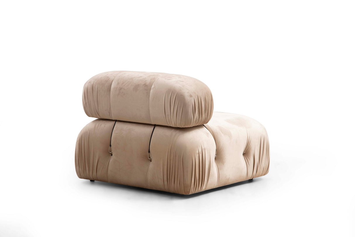 Modulsofa 3-personers Bubble velour beige