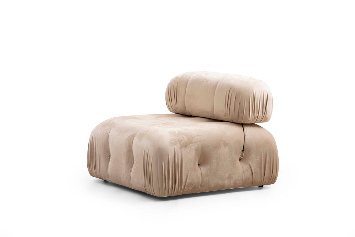 Modulsofa 3-personers Bubble velour beige