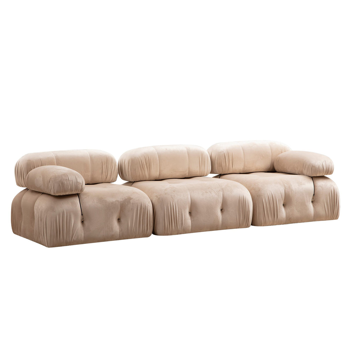 Modulsofa 3-personers Bubble velour beige