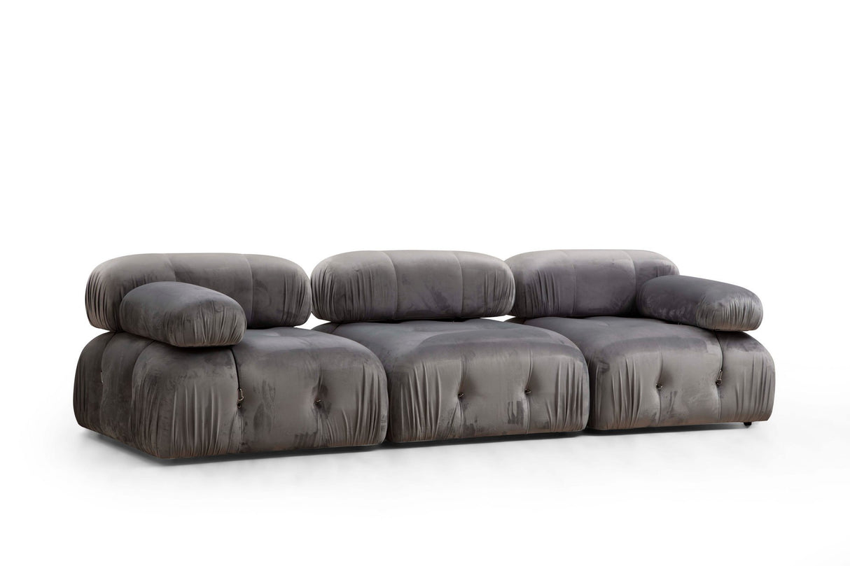 Modulsofa 3-personers Bubble velvet grå