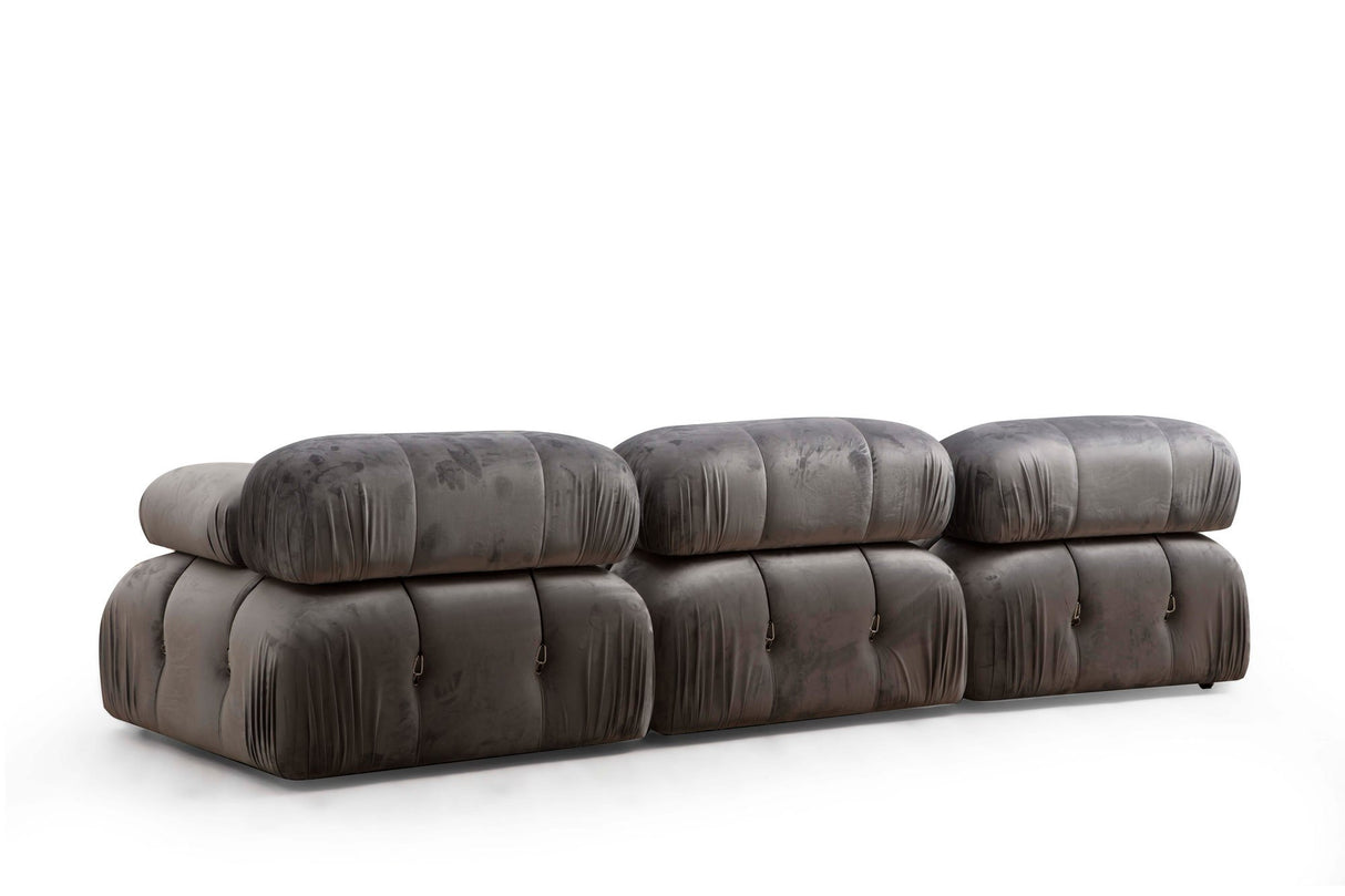 Modulsofa 3-personers Bubble velvet grå