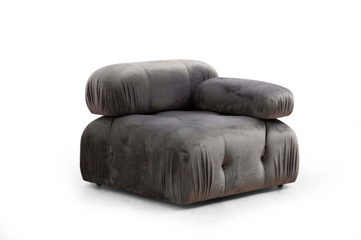 Modulsofa 3-personers Bubble velvet grå