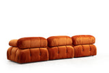 Banken - Modulaire XXL hoekbank Bubble met hocker - velvet oranje - Dimehouse
