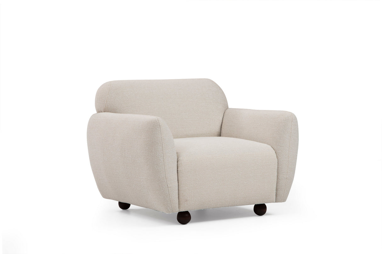 Fauteuils - Japandi fauteuil beige textuur stof Eddy - Dimehouse
