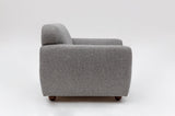 Fauteuils - Japandi fauteuil lichtgrijs textuur stof Eddy - Dimehouse