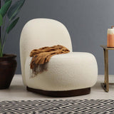 Fauteuils - Japandi fauteuil crème bouclé organische vorm Tina - Dimehouse