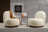 Fauteuils - Japandi fauteuil crème bouclé organische vorm Tina - Dimehouse