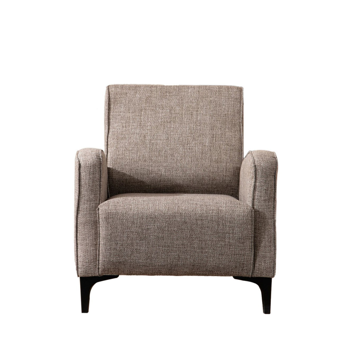 Fauteuils - Landelijke fauteuil bruin gemêleerde stof Petra - Dimehouse