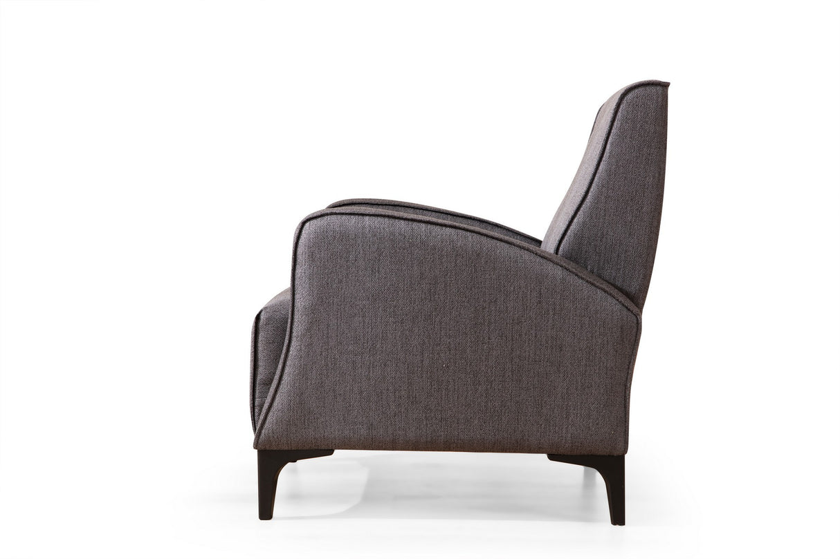 Fauteuils - Landelijke fauteuil antraciet gemêleerde stof Petra - Dimehouse
