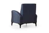 Fauteuils - Landelijke fauteuil blauw gemêleerde stof Petra - Dimehouse