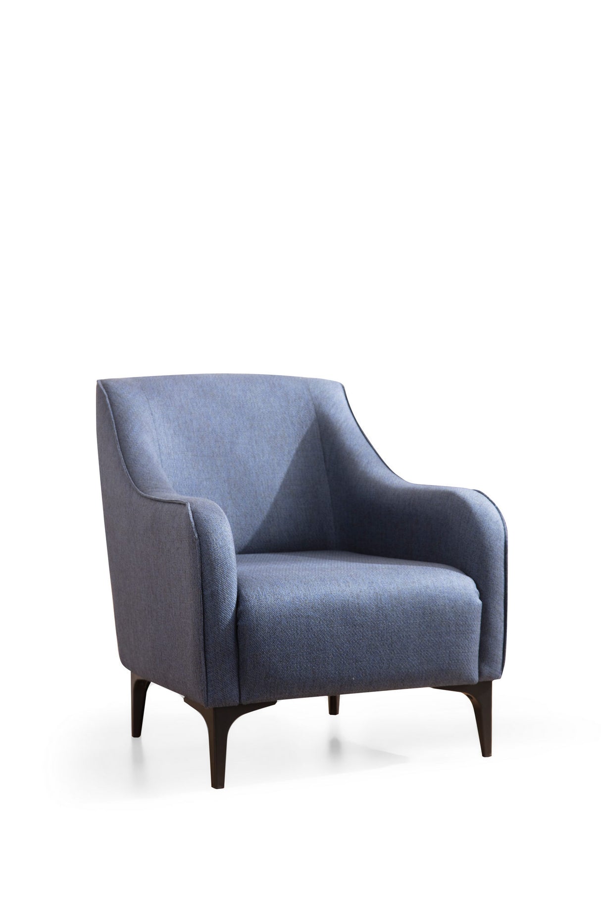 Fauteuils - Modern landelijke fauteuil blauw stof Belissimo - Dimehouse