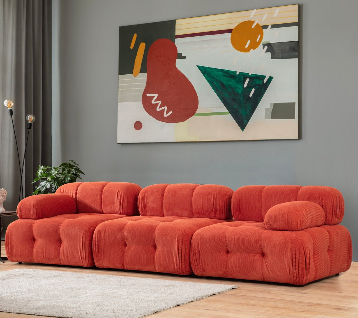 Modulsofa 3-personers Doblo rød