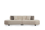 Banken - Hoekbank Beige gemêleerde stof organisch Pars - XXXL 300 cm - Dimehouse