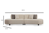 Banken - Hoekbank Beige gemêleerde stof organisch Pars - XXXL 300 cm - Dimehouse