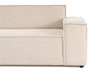 Banken - Hoekbank beige stof met stiknaad - XXL - 8 persoons - Puzzle - Dimehouse