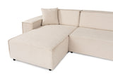 Banken - Hoekbank beige stof met stiknaad - XXL - 8 persoons - Puzzle - Dimehouse