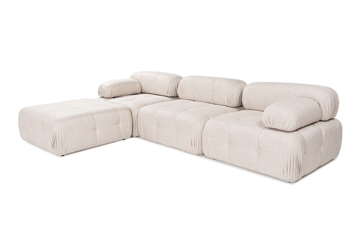 Banken - Modulaire bank 3 - zits met hocker Doblo licht beige - Dimehouse