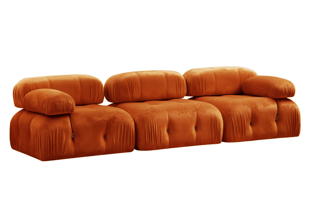 Modulsofa 3-personers Bubble velour orange