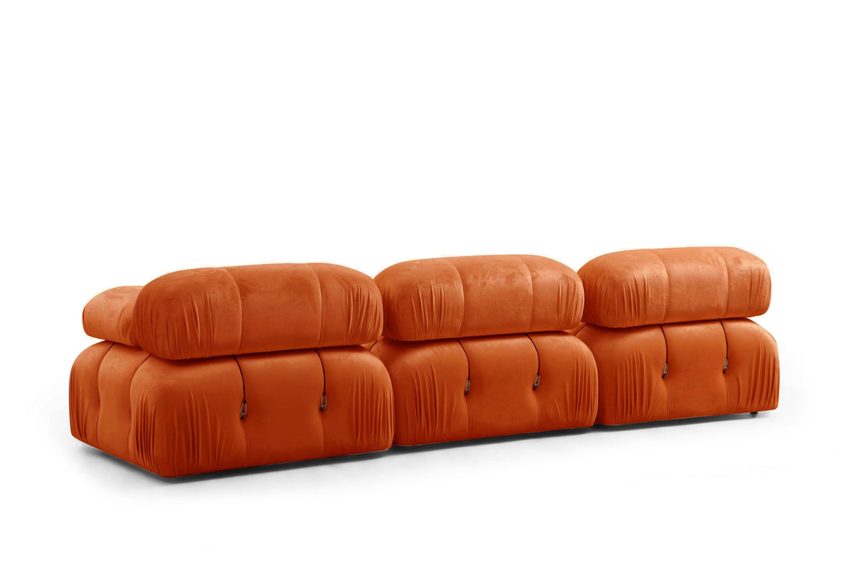 Modulsofa 3-personers Bubble velour orange