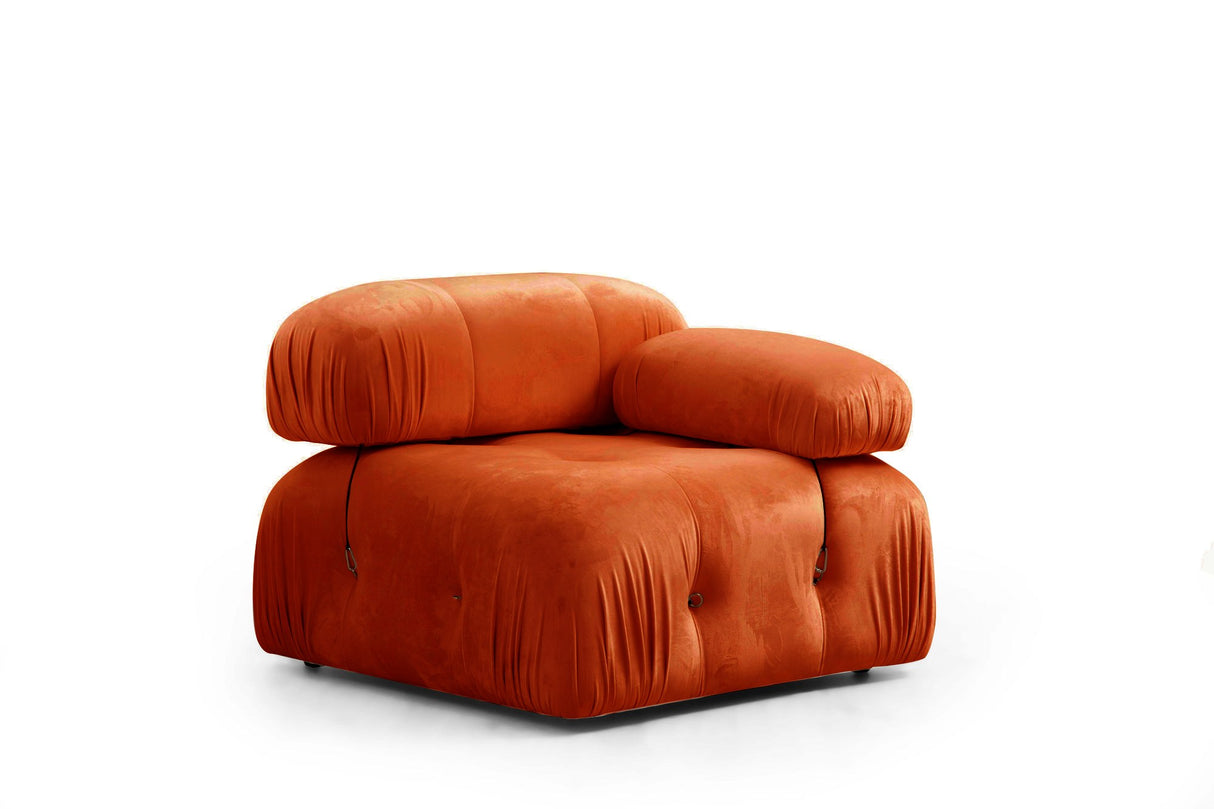 Modulsofa 3-personers Bubble velour orange