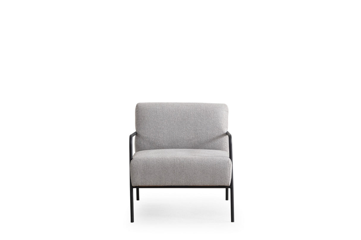 Moderne Lænestol Eti Grey Stof - Sort Stel