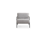 Moderne Lænestol Eti Grey Stof - Sort Stel