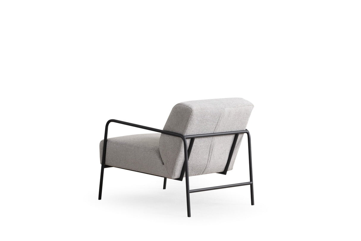 Moderne Lænestol Eti Grey Stof - Sort Stel