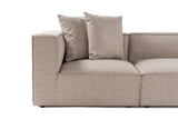 Banken - Modulaire XXL hoekbank beige linnen 430 cm breed Sora - Dimehouse