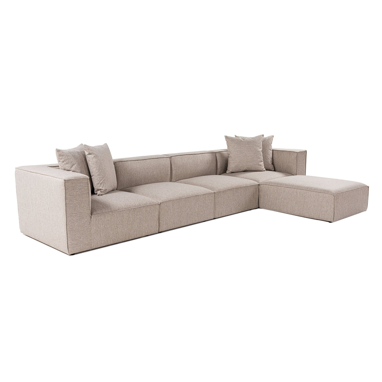 Banken - Modulaire XXL hoekbank beige linnen 430 cm breed Sora - Dimehouse