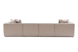 Banken - Modulaire XXL hoekbank beige linnen 430 cm breed Sora - Dimehouse
