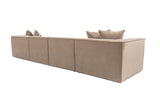 Banken - Modulaire XXL hoekbank cappucino linnen 430 cm Sora - Dimehouse