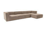Banken - Modulaire XXL hoekbank cappucino linnen 430 cm Sora - Dimehouse