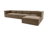 Banken - Modulaire XXL hoekbank taupe linnen 430 cm breed Sora - Dimehouse