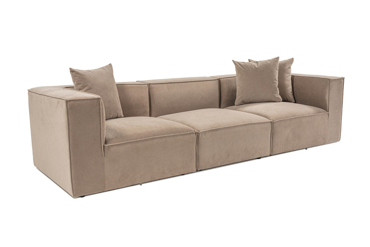 Banken - Modulaire XXL 3 - zits bank Sora 325 cm breed in Cappucino linnen - Dimehouse