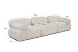Modulsofa 3-personers Bubble bouclé hvid
