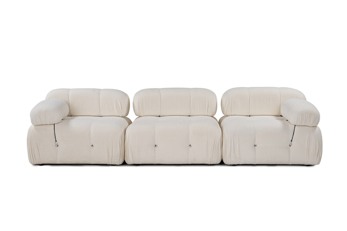 Modulsofa 3-personers Bubble bouclé hvid