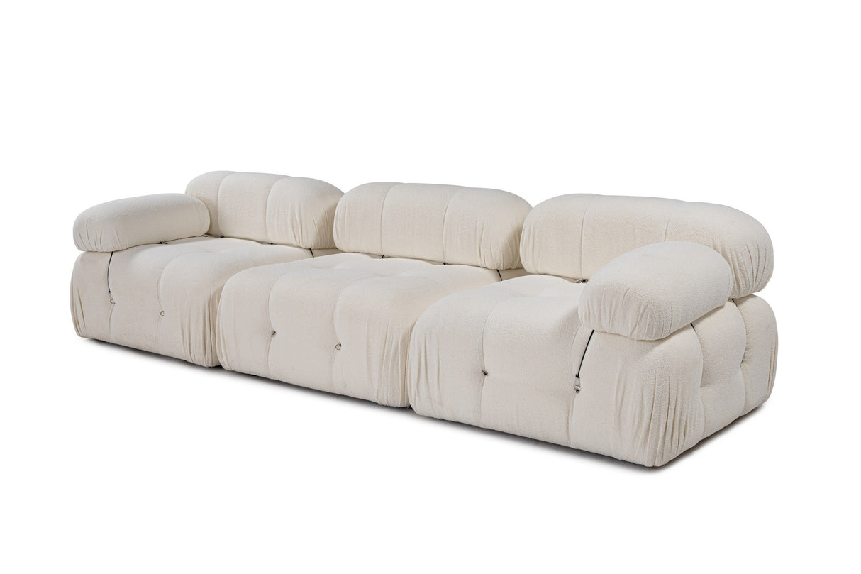 Modulsofa 3-personers Bubble bouclé hvid