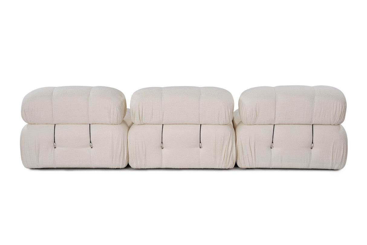 Modulsofa 3-personers Bubble bouclé hvid
