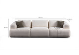 Sofia 3-personers sofa hvid 290 cm 100% polyester