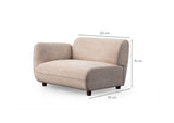 Pavia 3-personers sofa i creme fløjl 345 cm 100% polyester