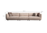 Pavia 3-personers sofa i creme fløjl 345 cm 100% polyester